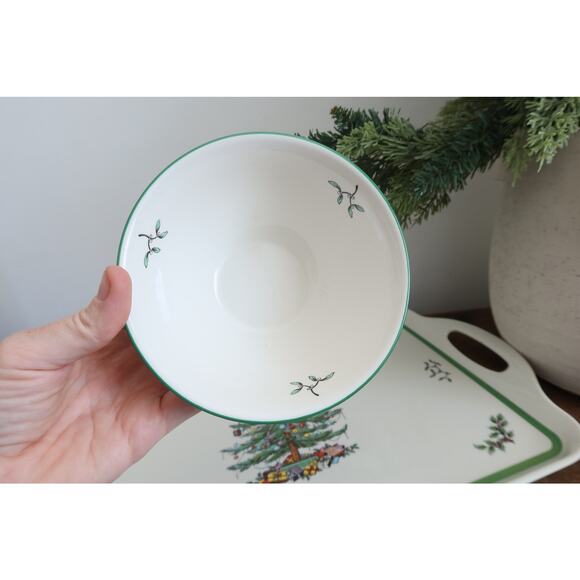 Spode Christmas Tree Melamine Tray and Ceramic Bowl England - Picture 5 of 8